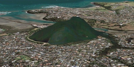 Roger says the new picture on Apple maps has had an interesting local effect. "The Orakei basin appears to have erupted and created a new mountain." Photo / Supplied