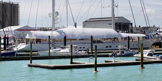The superyacht Ethereal at Orams' marina. Photo / Steven McNicholl