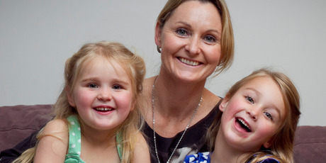 Nikki Horne with her daughters conceived by IVF, Madison, 5, and Brooklyn, 3. Photo / Natalie Slade