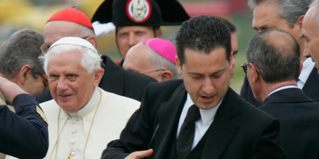Pope Benedict XVI and his former butler Paolo Gabriele (right). Photo / AP
