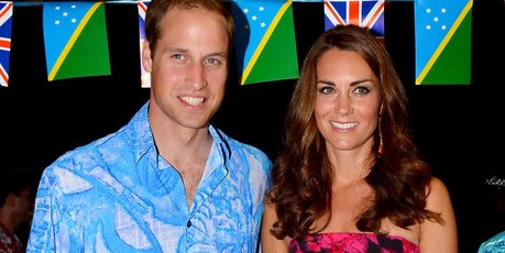 The royal couple accidentally wore clothes from the Cook Islands to a dinner in the Solomon Islands.
Photo / AP