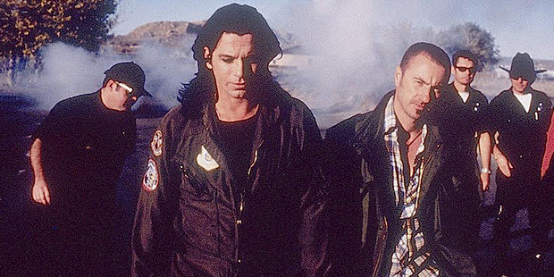 Michael Hutchence with his band INXS. Photo / Supplied