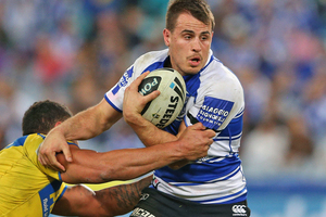Josh Reynolds and Kris Keating will be looking to become the first halves pairing since 1977 to win the grand final without having played an international. Photo / Getty Images