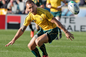 Quade Cooper in action at the Rugby World Cup. Photo / Mark Mitchell