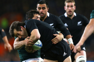 The All Blacks are in a strong position to win the Rugby championship, but the job isn't finished yet. Photo / Getty Images
