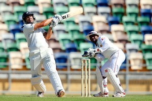 Ross Taylor hits out on his way to his sixth century. Photo / Getty Images