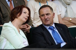 Australian PM Julia Gillard and New Zealand PM John Key. Photo / Getty Images