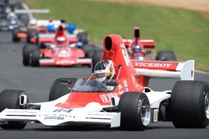 Michael Lyons made it four wins from four starts at the third round of the MSC F5000 Tasman Cup Revival Series. Photo / Greg Bowker