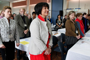 Education Minister Hekia Parata arriving at the NZPPTA annual conference at the Brentwood Hotel, Wellington. Photo / Mark Mitchell