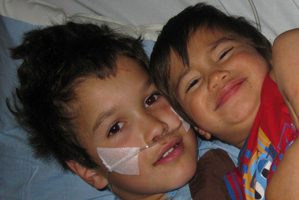 Manaaki with little brother Paul. Photo / Supplied