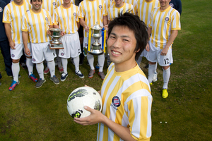 Takuya Iwata, 29, who plays for Central United FC. Photo / Steven McNicholl