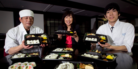 Miyuki Sakairi (centre) with chefs Jiro Wakamori (left) and Shota Takee. Photo / Natalie Slade