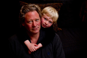 The broken gangway was left hanging by its hinges.Carl Saunders with his 4-year-old son, Kiel. Photo / Dean Purcell