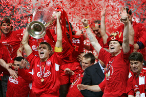 Liverpool captain Steven Gerrard with the European Cup. Photo / AP