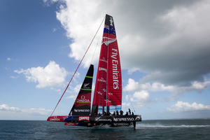 Team New Zealand have won their way through to today's quarter-finals of the match-racing in the America's Cup world series in San Francisco. Photo / Sarah Ivey