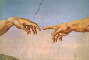 The Sistine Chapel ceiling centres on Michelangelo's fresco showing the hand of God reaching out to the hand of Adam, giving him life. Photo / Supplied