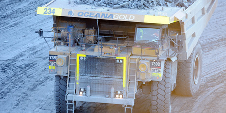 OceanaGold, which operates the Macraes gold mine, was down 3.2 per cent. Photo / NZPA