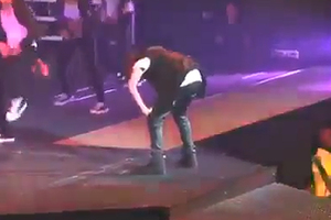 Justin Bieber is sick on stage during a show in Phoenix. Photo / YouTube