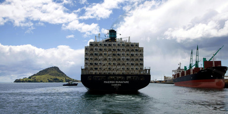 A ship leaves the Port of Tauranga. Photo / Supplied