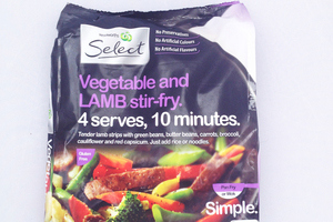 Woolworths Select Vegetable and Lamb Stir-Fry - $8.99 for 1kg. Photo / Supplied