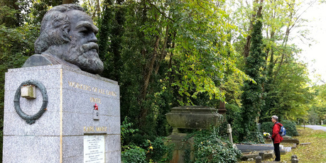 Highgate Cemetery's most famous "resident", Karl Marx. Photo / Creative Commons image by Flickr user Feeling My Age