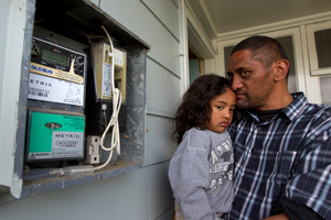 Abraham Tangiwai's youngest child, 4-year-old Troy, has had more colds with the prepay system. Photo / Brett Phibbs
