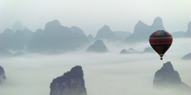 The misty magic of the Yangshuo Mountains, home to breathtaking landscapes... and a shaky power supply. Photo / Supplied