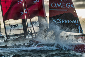 Team New Zealand are keen to get back on the Waitemata Harbour to test their AC72 after a disappointing World Series off San Francisco. Photo / Chris Cameron