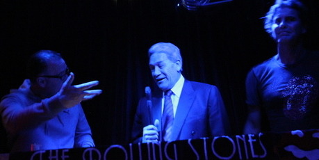 DJ Winston Peters with Peter Urlich at The Whiskey. Photo / Supplied