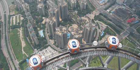 The view from the top of the Guangzhou Tower. Photo / Grant Bradley