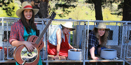 Mel Parsons (left) Amelia Guild and Emma Newborn are touring rural areas.