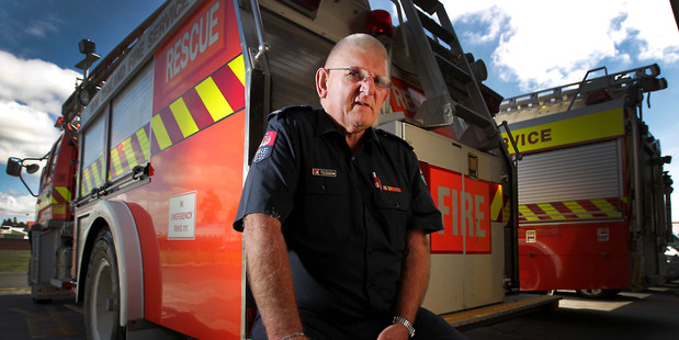 Don Shanks, chief fire officer of the Mangatangi volunteer brigade, once put 85 white crosses in a paddock in an effort to draw attention to the problems on the road. Pictures / Alan Gibson
