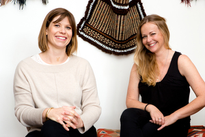 Kilim sellers Pip Maxwell (left) and Lisa Reid of Siggada. Photo / Babiche Martens