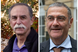 American physicist David Wineland, left, and French physicist Serge Haroche. Photo / AP