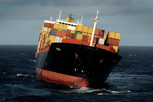 The container ship Rena. Photo / Alan Gibson