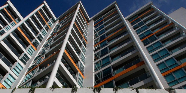 Scene Three apartments, 30 Beach Rd, Auckland CBD. Owners face big leasehold land payment rise. Photo / Kenny Rodger