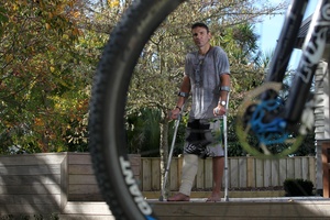 Dwarne Farley was hit by a motorcyclist and faces a two year road to full recovery. Photo / John Borren