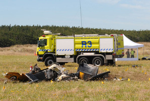 The crashed Air Trainer in which Squadron Leader Nick Cree died. Photo / Supplied