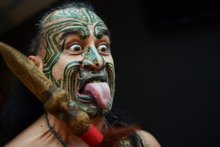 Moari Wetini Mitai represents NZ at the opening of the 63rd Frankfurt Book Fair. NZ is a Guest of Honour at this year's fair. Photo / AFP 
