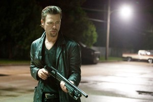 Brad Pitt shows he means business in Killing Them Softly. Photo / Supplied