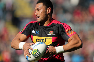 Robbie Fruean of Canterbury makes a break during the round 15 ITM Cup match between Canterbury and Bay of Plenty. Photo / Getty Images.