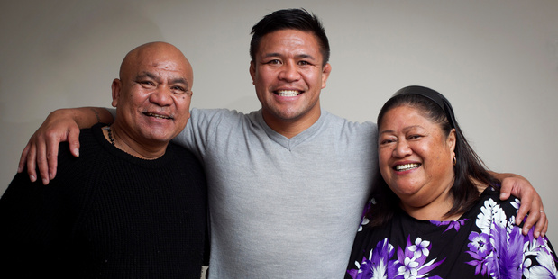 Keven Mealamu has always had the support of his parents, Luka and Tise, and they will be watching as he takes the field in Brisbane for test number 100 in the All Black jersey. Photo / Natalie Slade