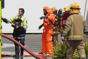 Firefighters had to decontaminate the patient arriving at Tauranga Hospital. Photo / Bay of Plenty Times