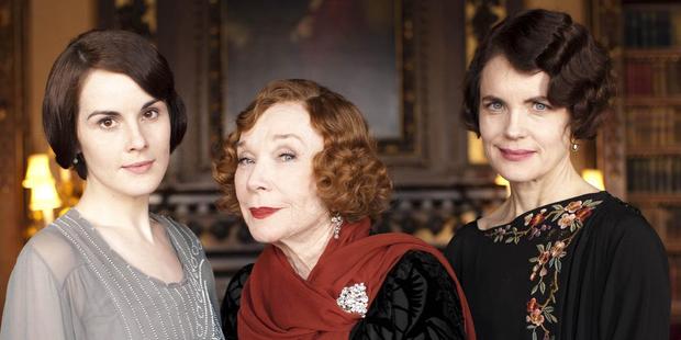 Screen legend Shirley MacLaine, centre, joins Downton Abbey as Lady Cora's mother. Photo / Supplied