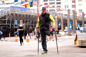 Michael Milton holds the Australian record as the fastest skier with or without a disability. Photo / Dean Purcell