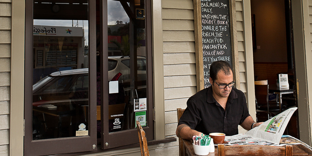 The Porch Cafe in Waihi Beach village has a fire to relax by in winter, and a deck to soak up the sun in summer. Photo / Mike Hill Photography