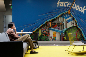 A glimpse inside the new Facebook office at Menlo Park in California's Silicon Valley, where a worker takes a break from the needs of 1 billion users. Photo / AP