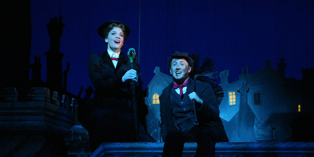 Mary Poppins stars Rachel Wallace and Matt Lee in action. Photo / Chris Gorman