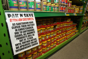 The Marmite space in Masterton Pak'nsave filled up with Vegemite. Photo / Wairarapa Times-Age