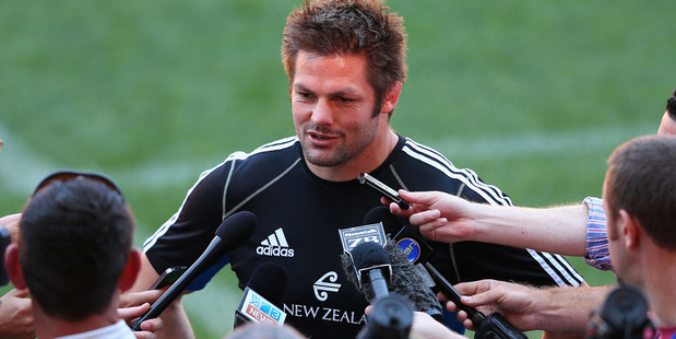 All Black captain Richie McCaw talks to media ahead of tonight's test. Photo / Getty Images